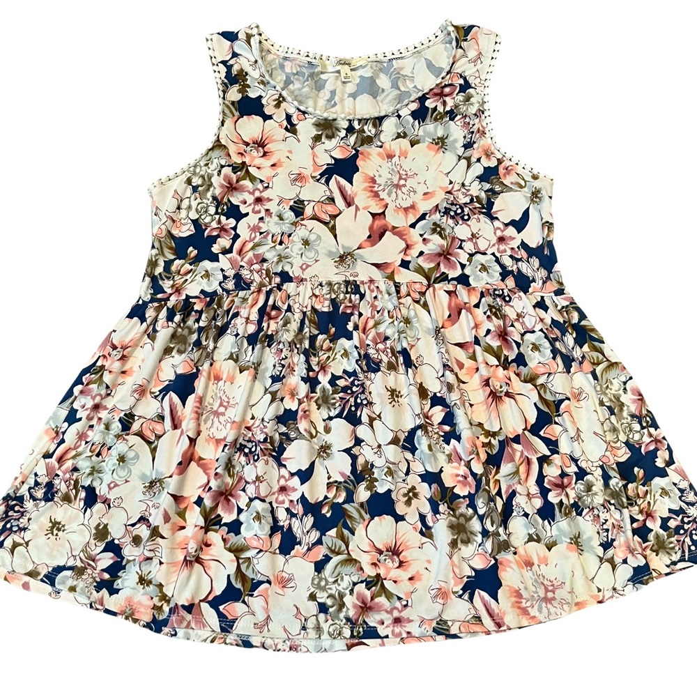 Andre by Unit Floral Peplum Tank Size Small